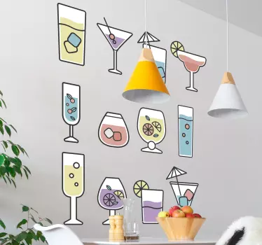 Koktajli pijejo nalepko za stene - TenStickers