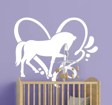 Konj in en znak za živali na kmetiji za srce - TenStickers
