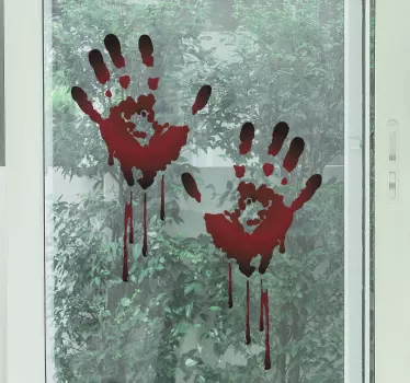 Krvave sledi nalepka za steno halloween - TenStickers