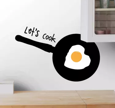Kuhajmo z ocvrtimi jajčnimi kuhinjskimi nalepkami - TenStickers