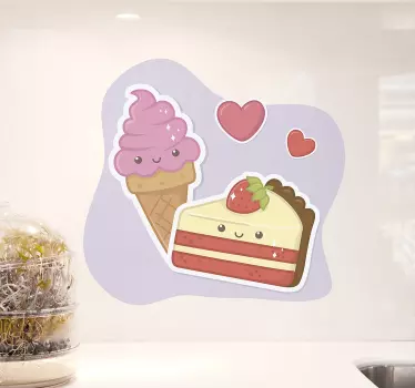 Kuhinja ljubezen torte hrana nalepka stena - TenStickers