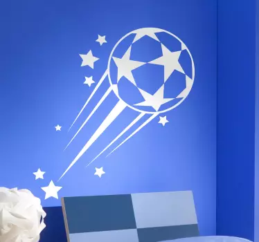 Leteči nogomet z zvezdico nalepko - TenStickers