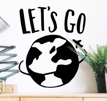Lets go world vintage potovalne nalepke - TenStickers