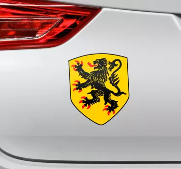 Lev flamanska zastava avto nalepka - TenStickers