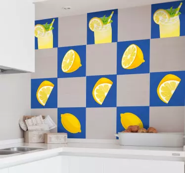 Limonin sok ploščice vinil prenos - TenStickers