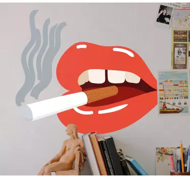 Lips with cigarette nalepka za ljubitelje živali - TenStickers