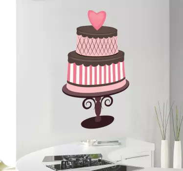 Ljubezen srčna čokoladna torta decal - TenStickers