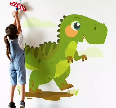 Ljubka dojenčka dinozaver risanka zmaj stenske nalepke - TenStickers