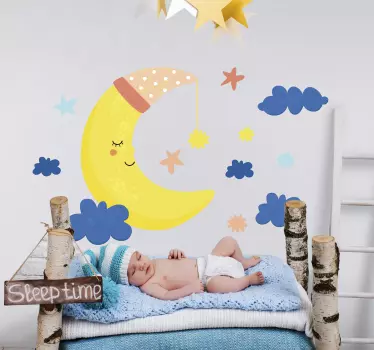 Luna in zvezde ilustracija stenska umetnost - TenStickers