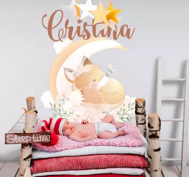 Luštna lisica za dekle z nalepko za stene - TenStickers