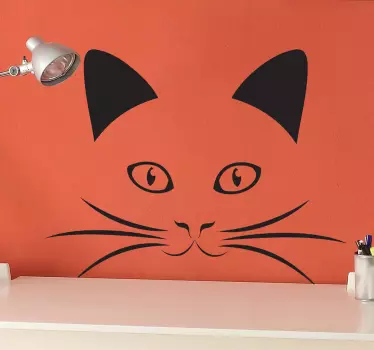 Mačji obraz obris nalepke - TenStickers