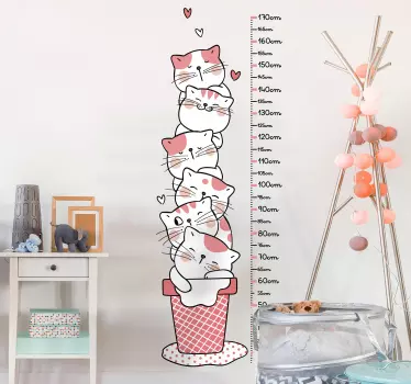 Mačk meter višine grafikona nalepka - TenStickers