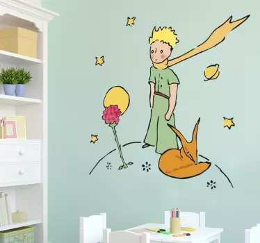 Majhna princ in roza stene nalepke - TenStickers