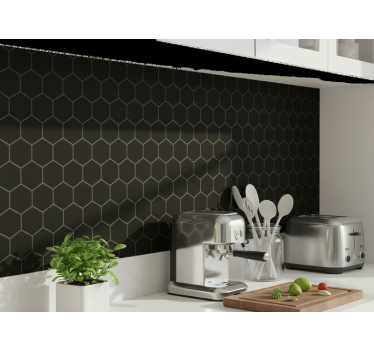 Matte black honeycomb nalepka za kuhinjo - TenStickers