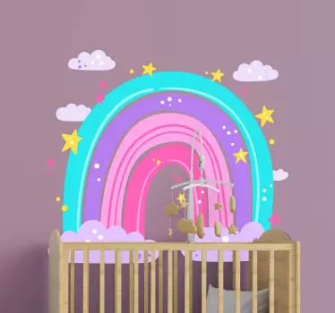 Mavrica z zvezdami ilustracija stenska umetniška nalepka - TenStickers