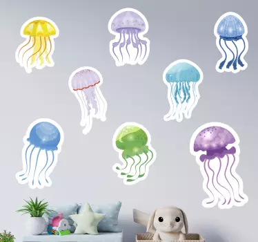 Meduze barve ribe nalepke - TenStickers