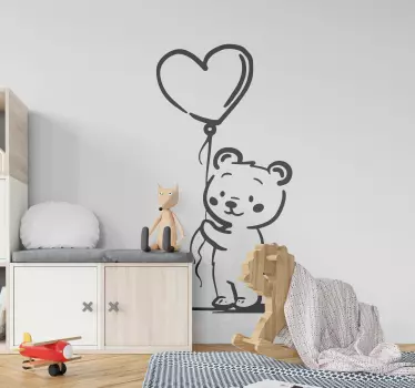Medved z nalepko za srce - TenStickers