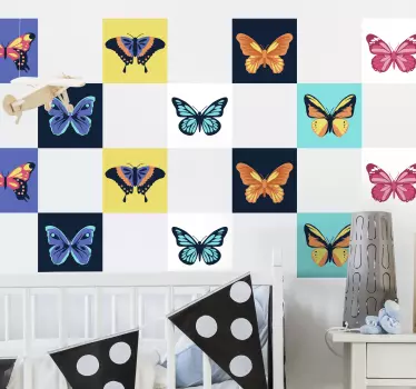 Metulj set ploščic prenos - TenStickers