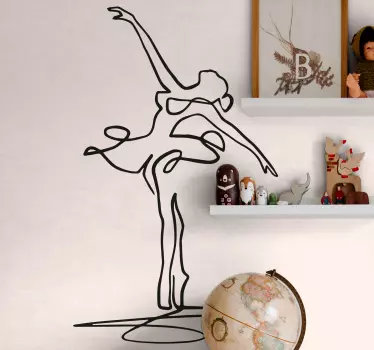 Minimalistična plesna nalepka balerina - TenStickers