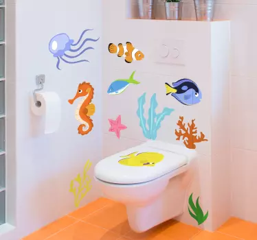 Morske živali ribe stenske nalepke - TenStickers