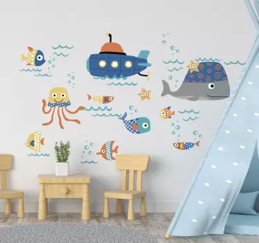 Morski motivi nalepka ribjih sten - TenStickers