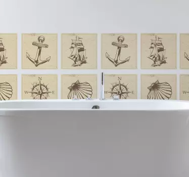Morski predmeti ploščica za prenos ploščic - TenStickers