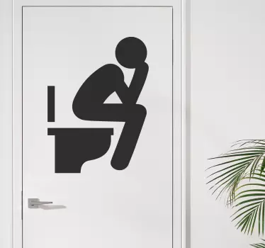 Moški v nalepki na steklenih vratih stranišča - TenStickers