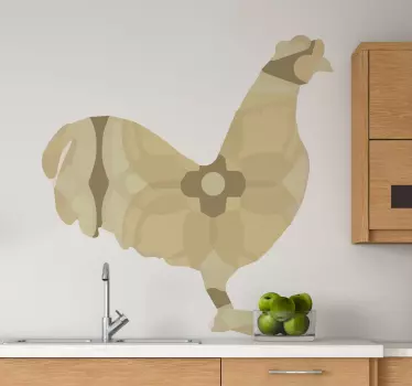 Nalepka bež cvetni petelin ptič - TenStickers