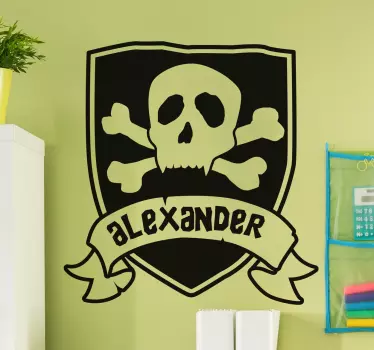 Nalepka imena piratske zastave prilagodljiva - TenStickers