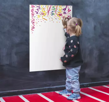 Nalepka konfeti na beli plošči - TenStickers