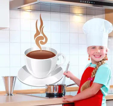 Nalepka kuhinje s toplo kavo - TenStickers