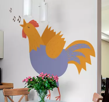 Nalepka ljubka risanka petelin ptica - TenStickers