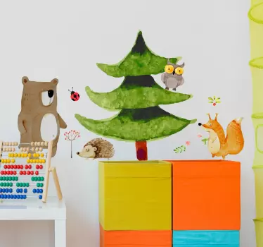 Nalepka na steni gozdnih živali - TenStickers