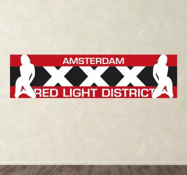 Nalepka okrožja amsterdam z rdečo lučjo - TenStickers
