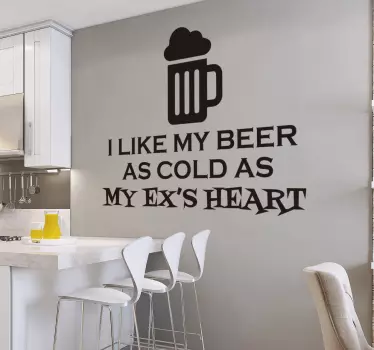Nalepka srca hladnega piva ex - TenStickers