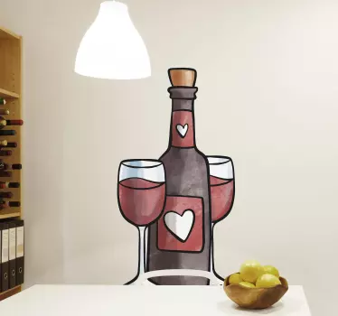 Nalepka stene ljubezen do vina - TenStickers
