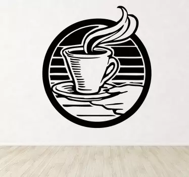 Nalepka stene z logotipom kavne skodelice - TenStickers