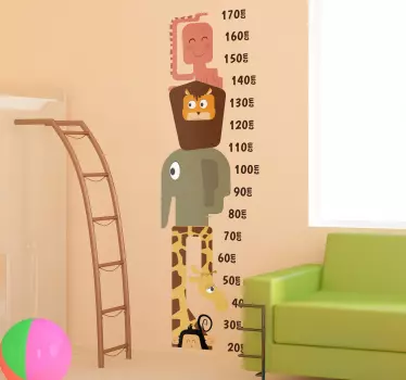 Nalepka višine prijaznih divjih živali - TenStickers