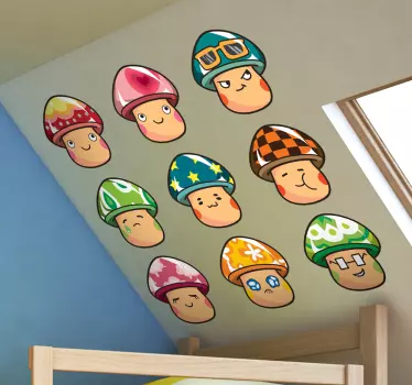 Nalepka z barvitimi gobami - TenStickers
