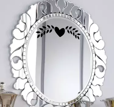 Nalepka z ogledalom srca ornament - TenStickers