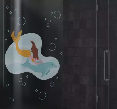 Nalepka za jahanje delfinov tuš - TenStickers
