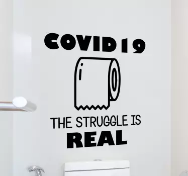 Nalepka za napis corona iz toaletnega papirja - TenStickers