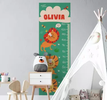 Nalepka za osebni grafikon višine leva - TenStickers