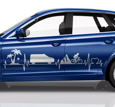 Nalepka za potovanje z elektrokardiogramom - TenStickers