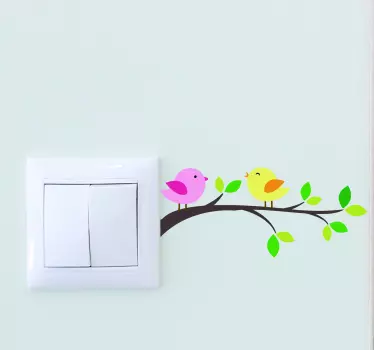 Nalepka za ptice na veji preklopa stikala - TenStickers