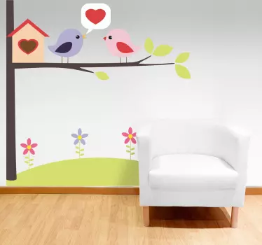 Nalepka za stene ljubezen ptic - TenStickers