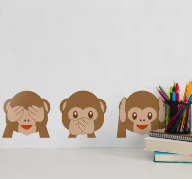 Nalepka za stene opice emojis - TenStickers