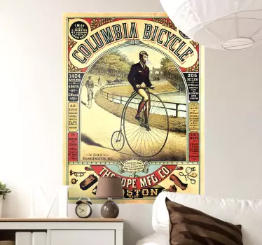 Nalepka za stene vintage kolesarskega plakata - TenStickers