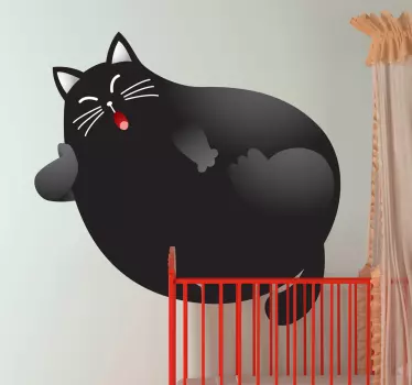 Nalepka za stene za otroke črna mačka - TenStickers