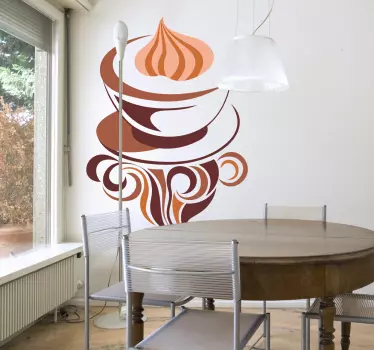 Nalepka za steno ilustracije kapučina za kavo - TenStickers